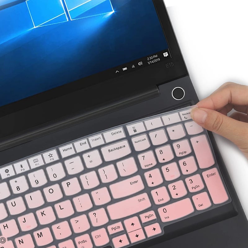 MUBUY-GOL Keyboard Cover for 15.6" Lenovo ThinkPad E15 E580 E590 E595, ThinkPad L15 Gen 2 1 L580 L590 |ThinkPad 15 P51S P52 P52S P53 P72 P73 T15 T15p T570 T575 T580 T590 with Numeric Keypad US Layout -GPink - Image 5